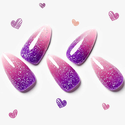 GLAMERMAID front packaging showing medium almond set and color-changing ombre benefit