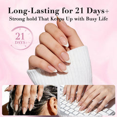 GLAMERMAID in use applying press-on nail with steady brush