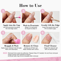 GLAMERMAID used during at-home manicure for gentle care