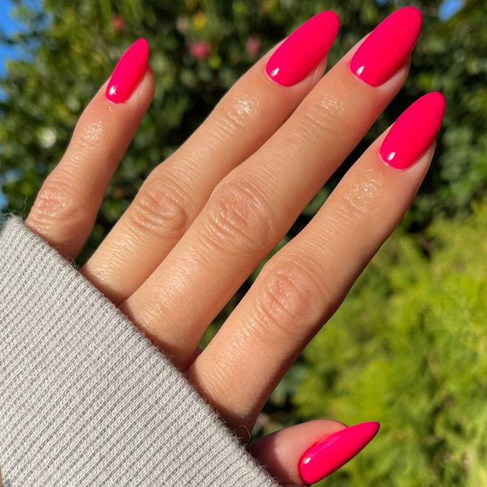 GLAMERMAID lifestyle image of woman wearing press-ons, instant polished manicure benefit