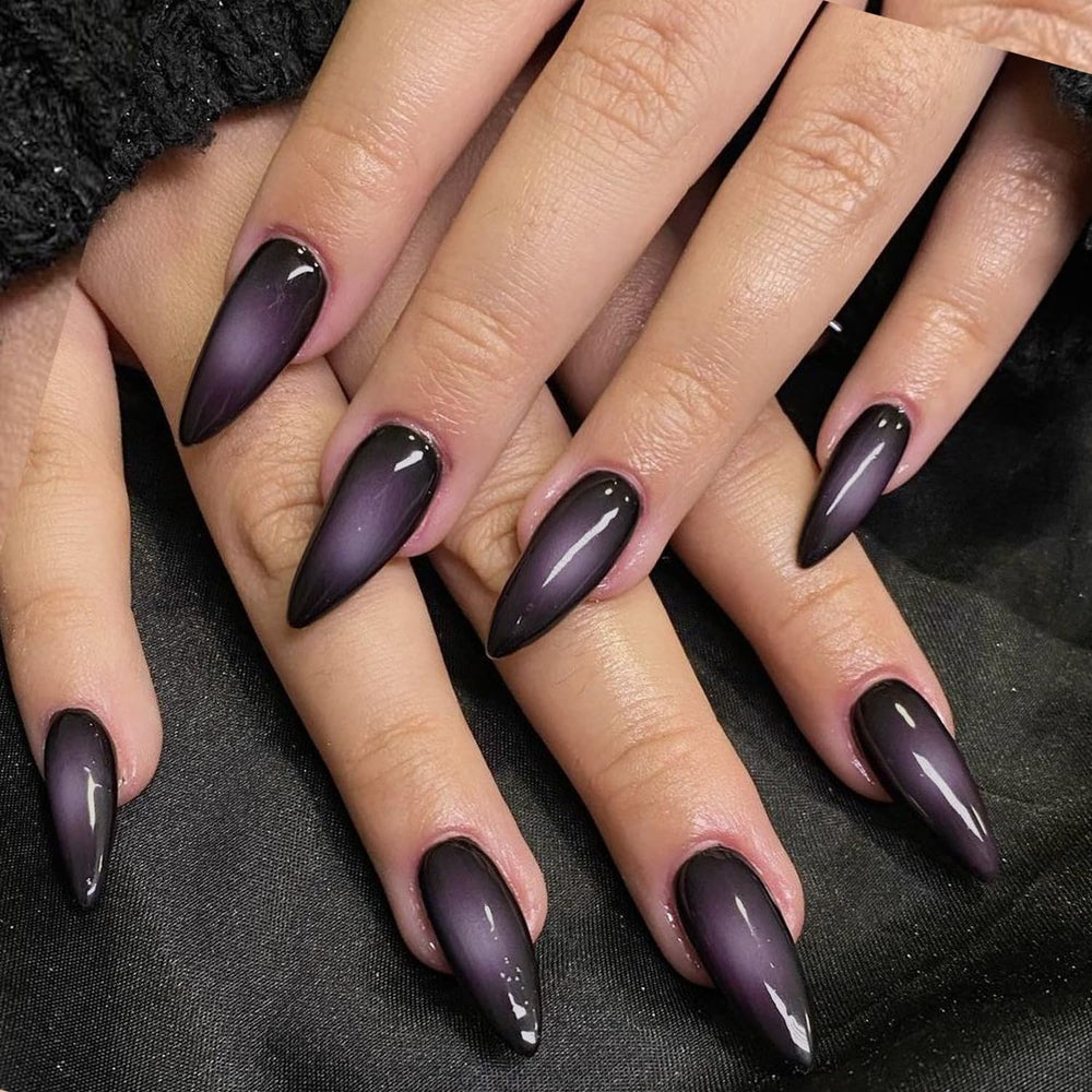 GLAMERMAID close-up of black-to-pink ombre surface highlighting glossy gel finish