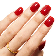 GLAMERMAID nails on finger for size comparison illustrating true scale