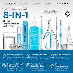 Glamonade cuticle gel close-up bottle highlighting quick softening action