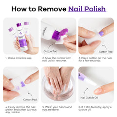 Glamonade lifestyle hand model using remover for salon-quality results benefit