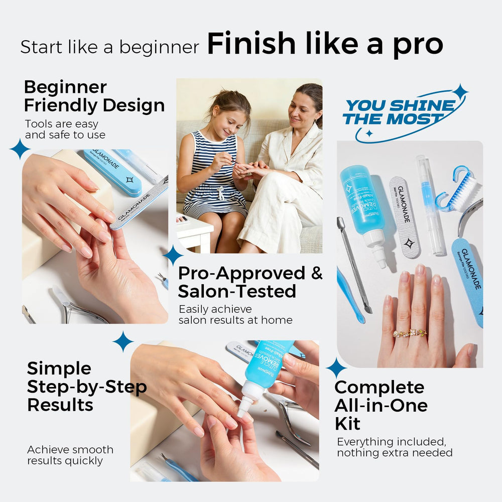Glamonade lifestyle manicure setup illustrating salon-quality results at home