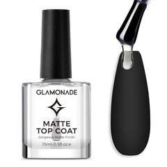 Glamonade front bottle showing clear matte top coat and compact size benefit