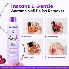 Glamonade pouring onto cotton pad demonstrating quick polish removal