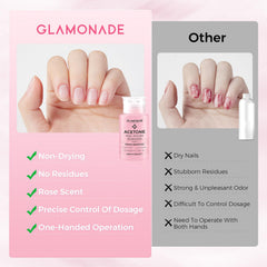 Glamonade bottle next to ruler showing 6.34 fl oz capacity clarity