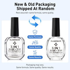 Glamonade used over color polish before-and-after showing improved shine and durability