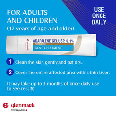 Back of tube with Glenmark ingredient label and usage directions visible
