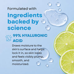 GLEOW clear gel texture on hand showing fast-absorbing hydration benefit