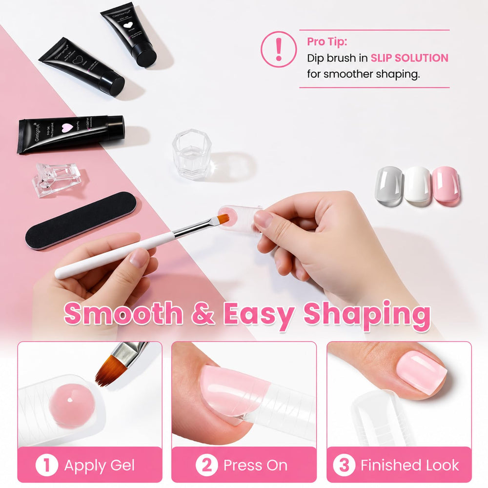 GlimightyX polygel being applied on toe, demonstrating easy sculpting
