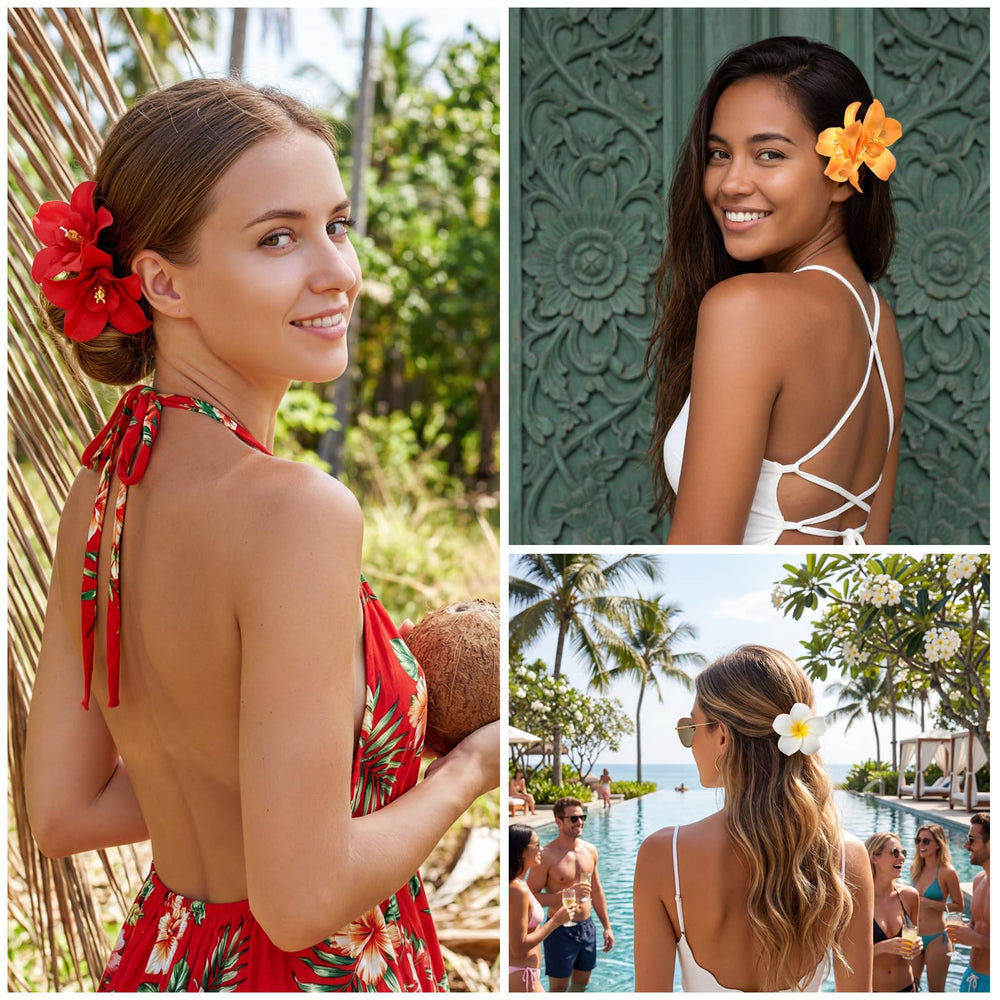 Glitinsel styled on model at beach demonstrating festive summer look