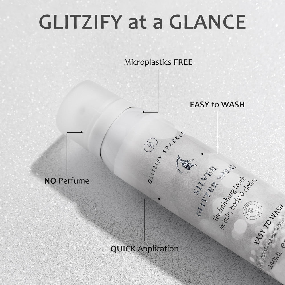 Festival scene wearing Glitzify silver glitter for standout party presence