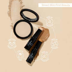Glo Skin Beauty compact inside makeup bag emphasizing portability and on-the-go touch-ups