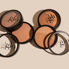 Glo Skin Beauty bronzer used on eyelids for cohesive warm eye dimension