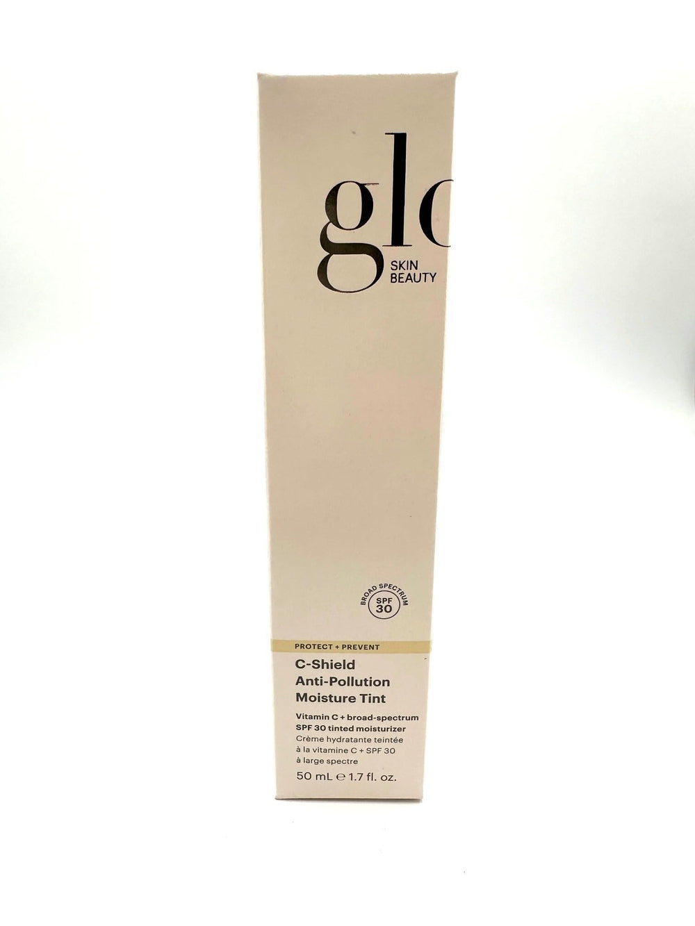 Glo Skin Beauty bottle beside other skincare indicating morning routine convenience