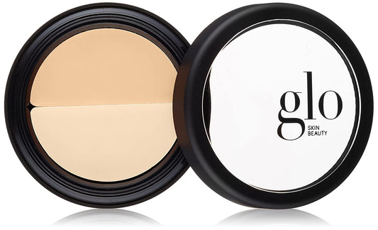 Glo Skin Beauty duo compact front view showing two shades and compact design benefit