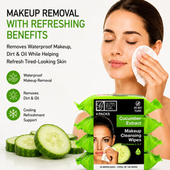 Global Beauty Care wipe removing waterproof mascara demonstrating effective makeup removal benefit