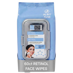 Global Beauty Care front pack showing 60-count travel-friendly wipes and benefits