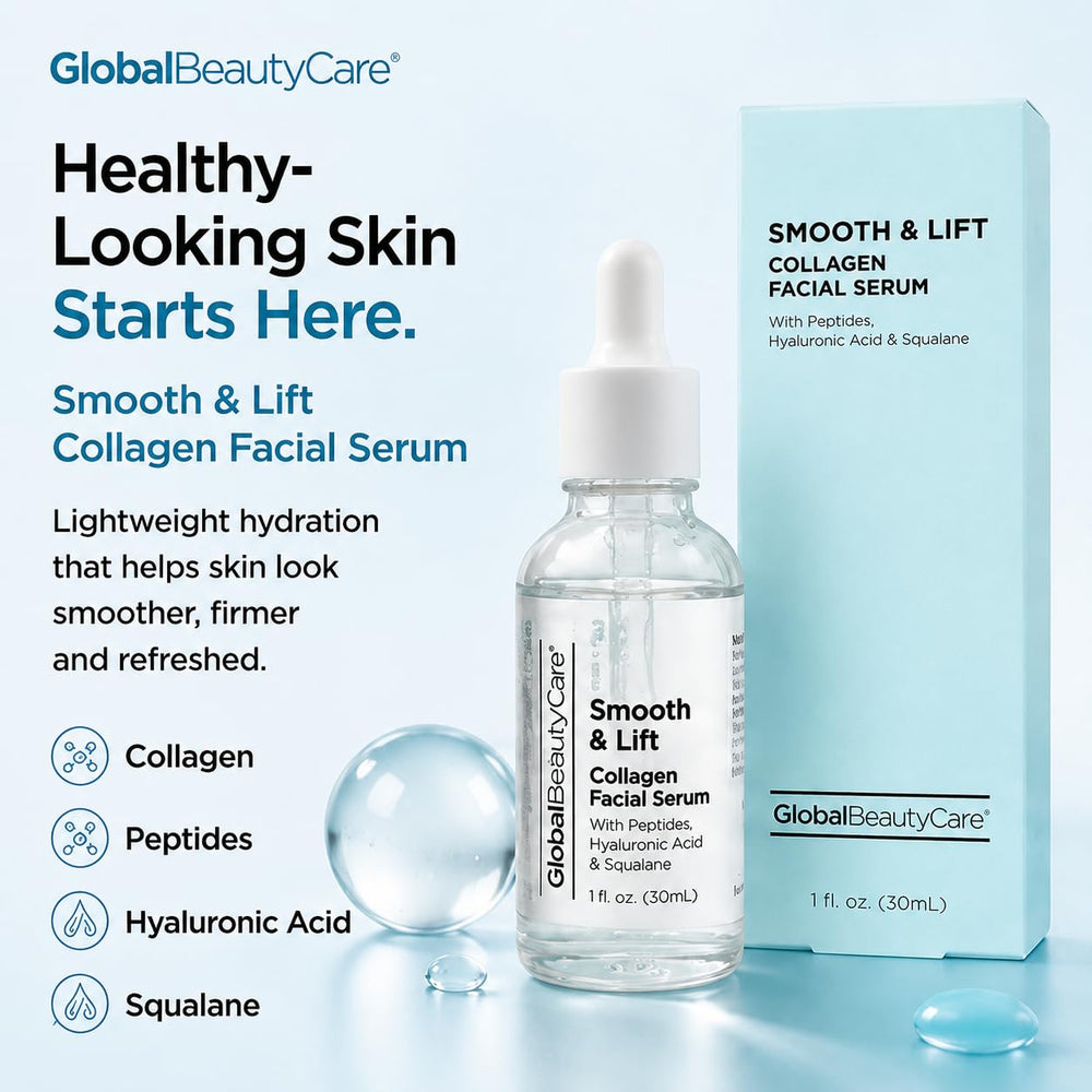 Global Beauty Care dropper dispensing serum demonstrating precise application and fast absorption