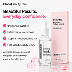 Global Beauty Care woman applying serum in morning for radiant skin