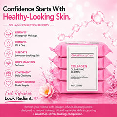 Global Beauty Care wipes next to smartphone showing compact size and portability