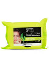 Global Beauty Care wipe in use removing waterproof mascara, demonstrating effective makeup removal