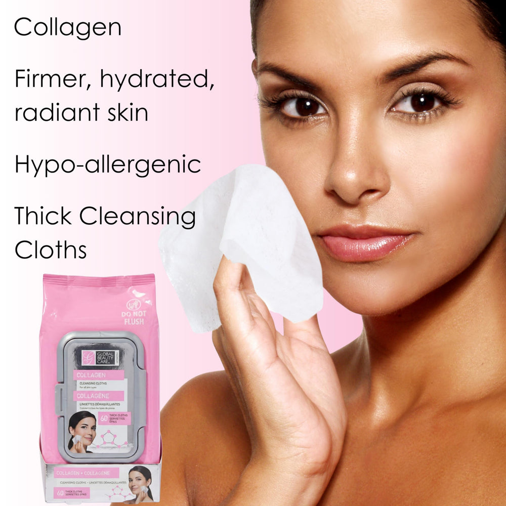 Global Beauty Care wipes placed with travel bag for on-the-go convenience