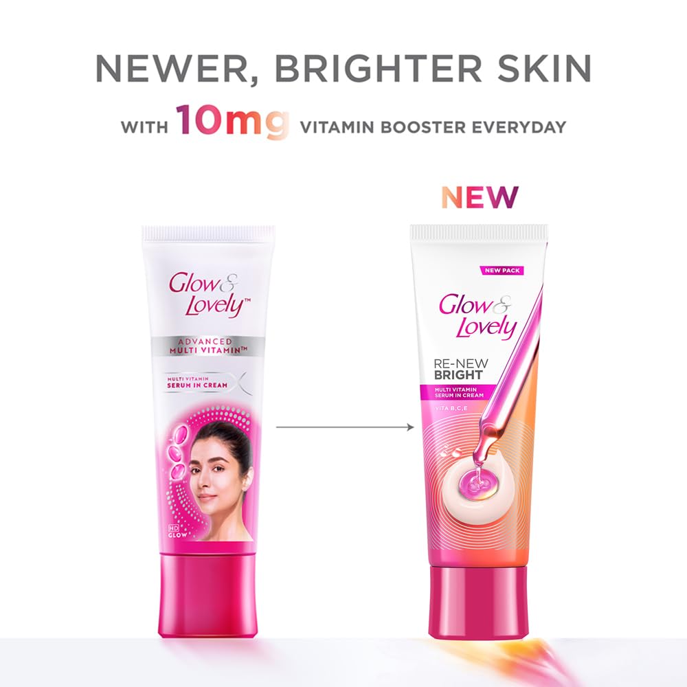 Glow & Lovely open jar top view displaying cream depth and visible vitamin-rich formula