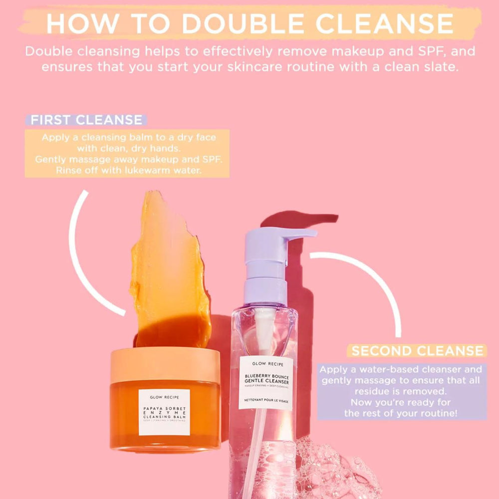 Glow Recipe before-and-after skin texture comparison showing smoother appearance