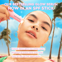 Glow Recipe sunscreen stick open application tip ready for quick reapplication outdoors