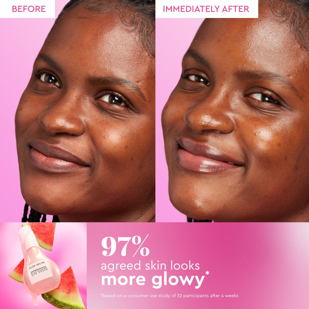 Glow Recipe gel texture close-up showing lightweight hydration and bounce