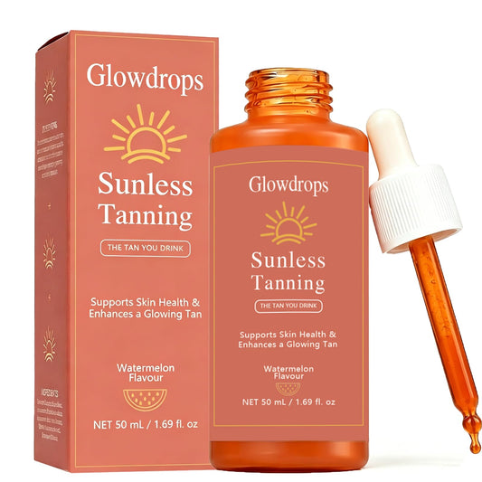 GlowDrops front packaging showing bottle and label for easy identification and storage benefit