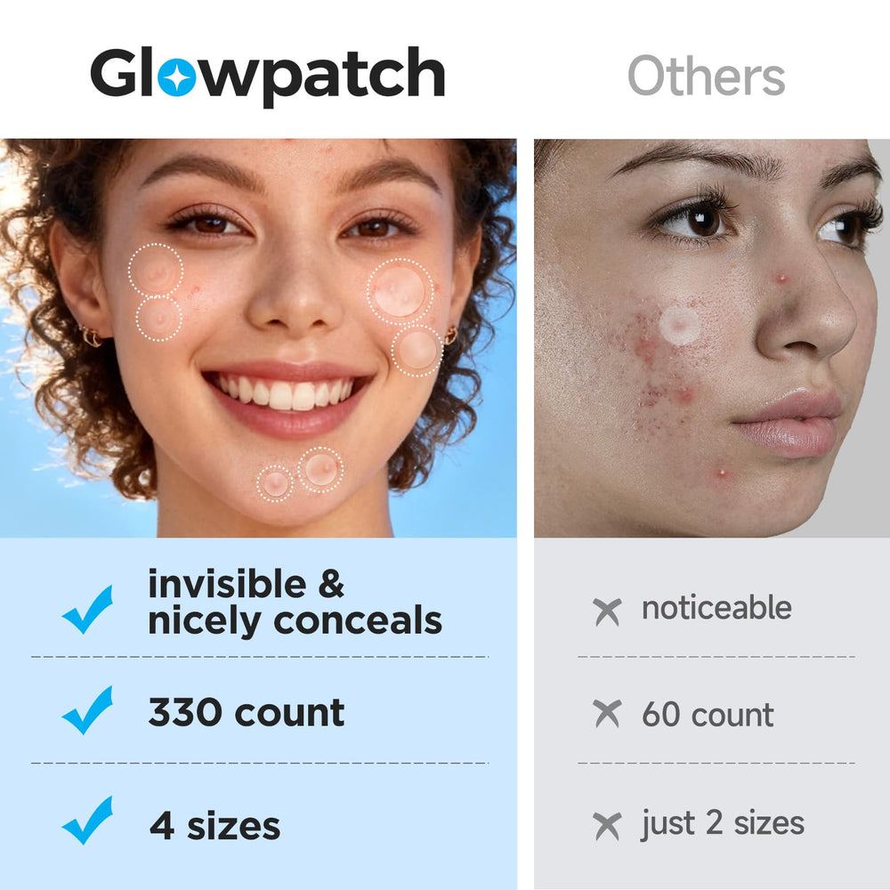 Glowpatch applied on cheek illustrating discreet concealment during daytime