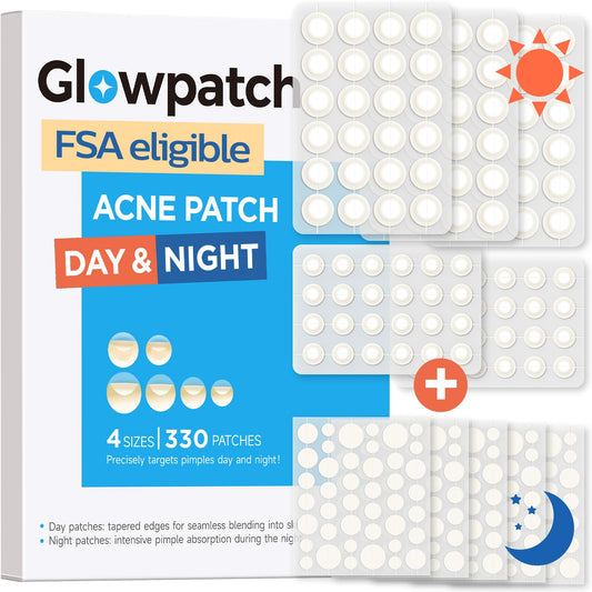 Glowpatch front packaging showing 330-count value pack and benefits