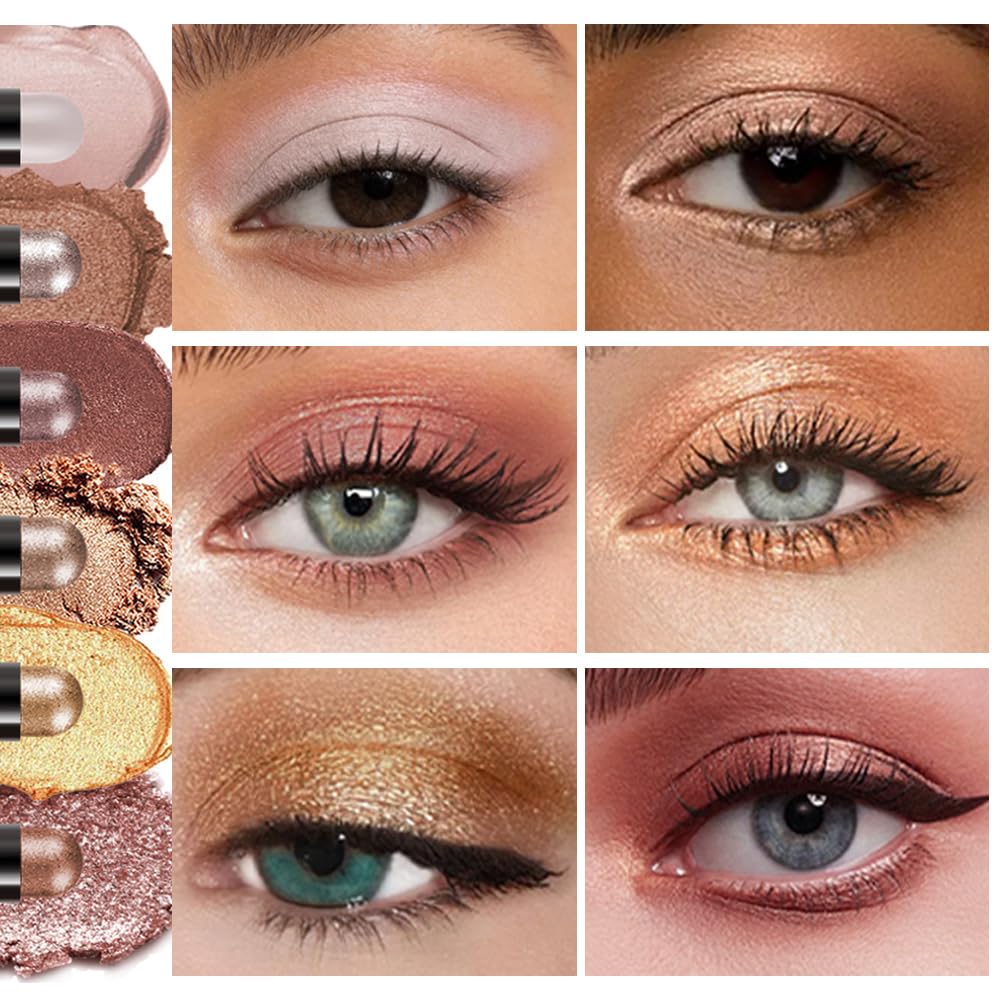 GLSFACE texture swatches on arm showing six warm shades and blendability benefit