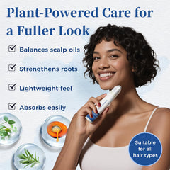 Gluvelessia roll-on applied to thinning scalp showing targeted coverage and ease