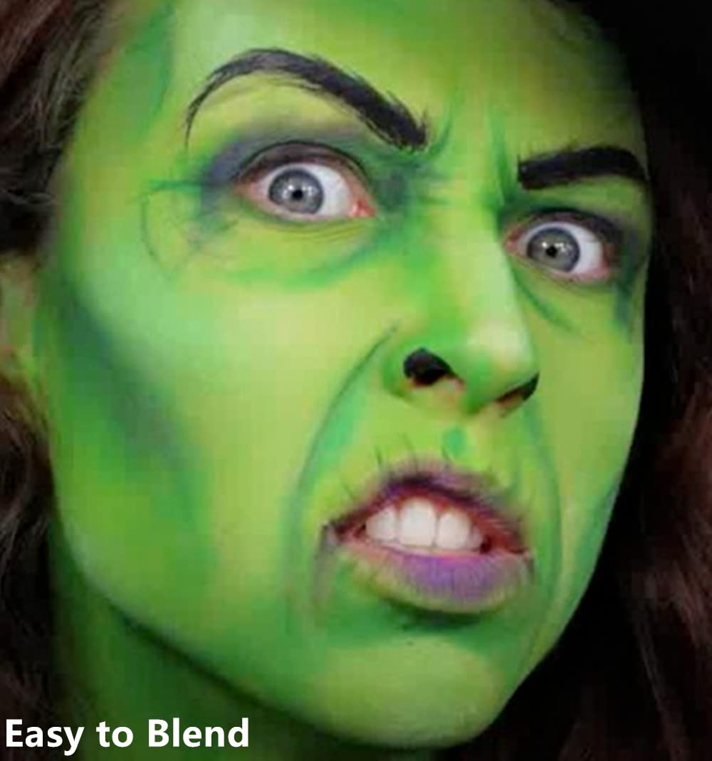 Go Ho Amazon Green on model face showing vibrant cosplay coverage
