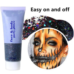 Go Ho glitter on shoulder under stage lights showcasing long-lasting shine