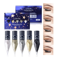 Go Ho front packaging showing five glitter eyeliner pens and variety