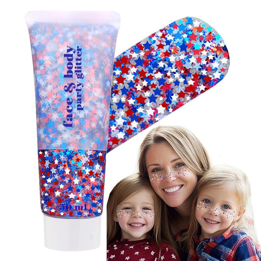 Go Ho front packaging showing red white blue star glitter and festive benefit