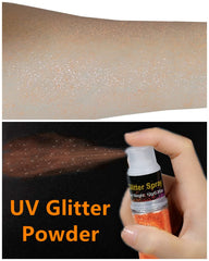 Go Ho close-up of fine orange glitter texture highlighting even sparkle