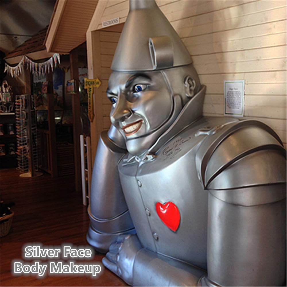 Go Ho metallic silver full-face cosplay on model, creating striking reflective stage look