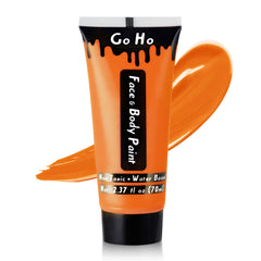 Go Ho jar front view showing bright orange paint and clear labeling for bold coverage