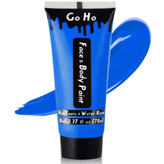 Go Ho royal blue front-packed jar showing vibrant color and clear labeling benefit