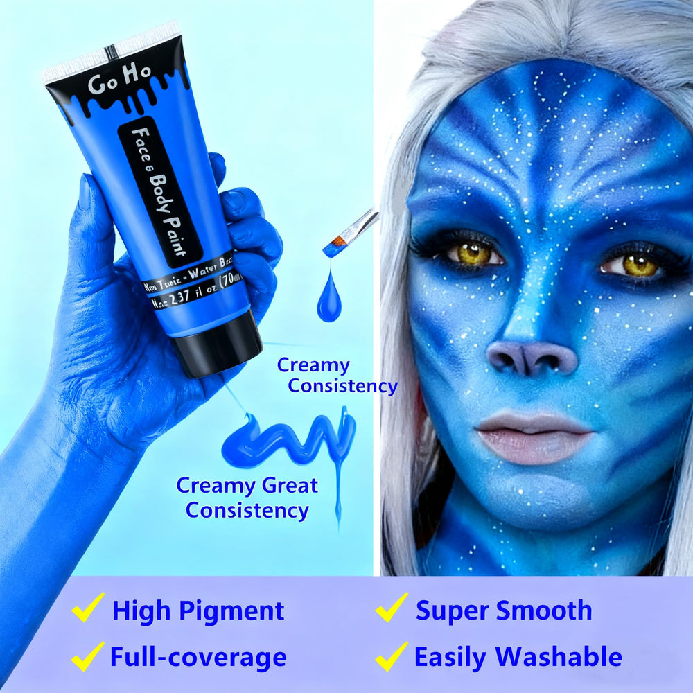 Go Ho royal blue sponge blending demo showing smooth gradient and quick coverage
