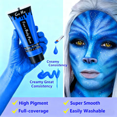 Go Ho royal blue sponge blending demo showing smooth gradient and quick coverage