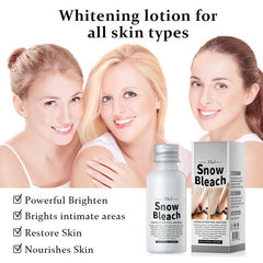 Go Ho Snow Bleach label close-up listing Vitamin C and niacinamide benefits