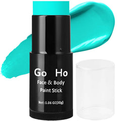 Go Ho teal face paint stick front packaging showing brand and color benefit
